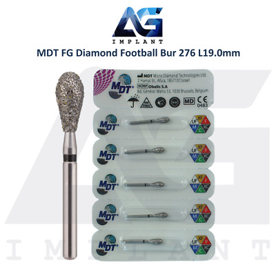 MDT Dental FG Diamond Coated Football Bur 276 L19.0mm Contouring & Shaping