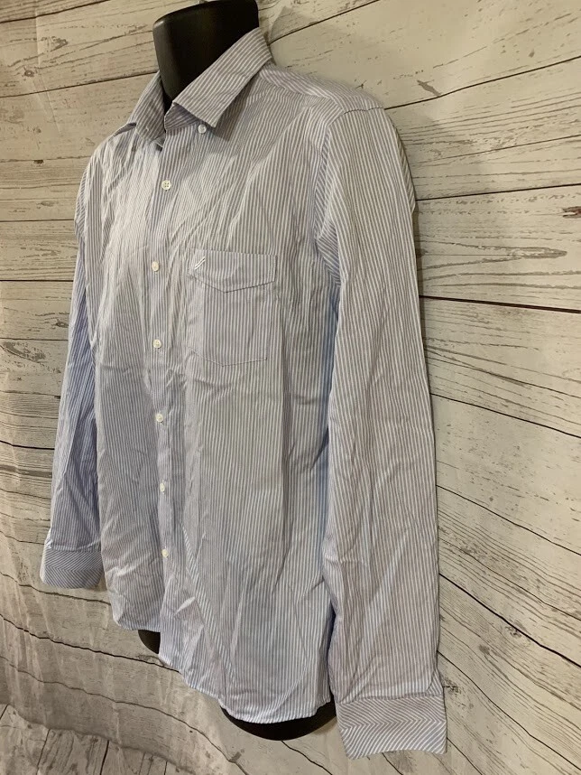 Daniel Hechter Button Front Shirt White/Blue Striped 100% Cotton Size M - Image 3 of 4