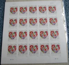 20 Forever USA Stamps Quilled Paper Heart Mint Unused Sealed 160-73-91
