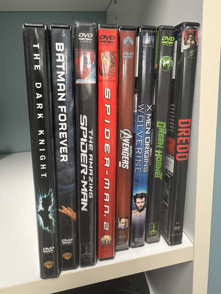 DC and Marvel Comics DVDs Lot Of 8 Movies Wolverine SPIDER-MAN Avengers Batman — 第 2/4 张图片