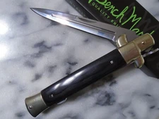 Benchmark Large Gangster Stiletto Dagger Pocket Knife BMK035 Black Wood 10.75"