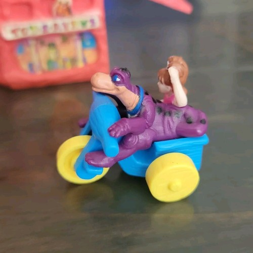 Vintage 1994 The Flintstones Movie Dino & Pebbles Car McDonald's Toy With Garage - Picture 2 of 2