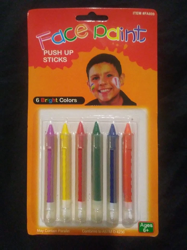 Juego de 2 Kits de Pintura Facial, 6 Colores Palos de Pintura Facial Giratorios Crayones Foto 2 de 3