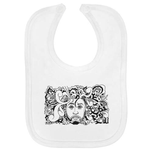 'Psychedelic Head' Soft Cotton Baby Bib (BI00015973) - Picture 1 of 2