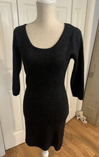 TULLE Women's Size S 3/4 Sleeve Casual Soft Charcoal Tunic Sweater Dress