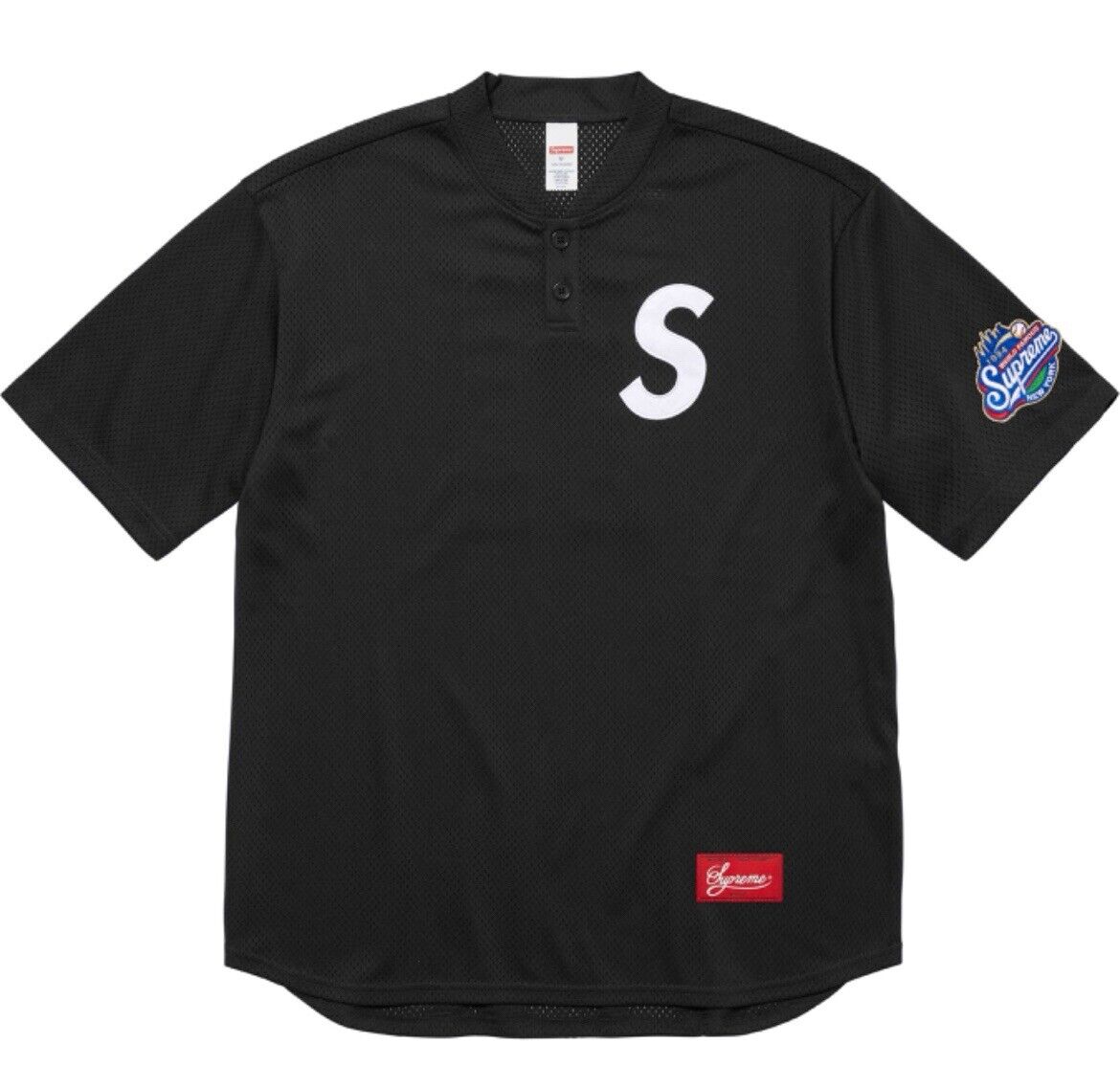 Size Medium - Supreme S Logo Henley Baseball Jersey Mesh Size Medium - Supreme S Logo Henley Baseball Jersey Mesh