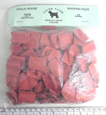 Dachziegel für Puppenhaus im Maßstab 1:12 - 250er Pack Fasern rot