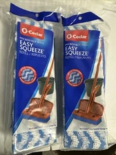 Lot 2 - O Cedar EASY SQUEEZE Mop REFILL Microfiber Wave Sponge Discontinued NEW