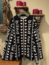 100 Authentic GUCCI Black Blind For Love Cardigan 4200 Size: One Size