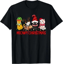Funny Christmas Cats - Cute Kitten Cats Santa Hat Xmas T-Shirt