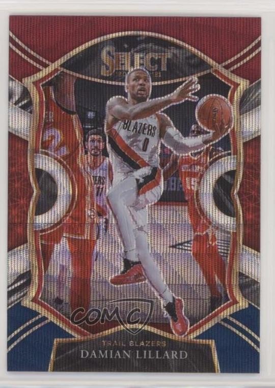 2020-21 Panini Select Concourse Tri-Color Prizm Damian Lillard #24 2l8