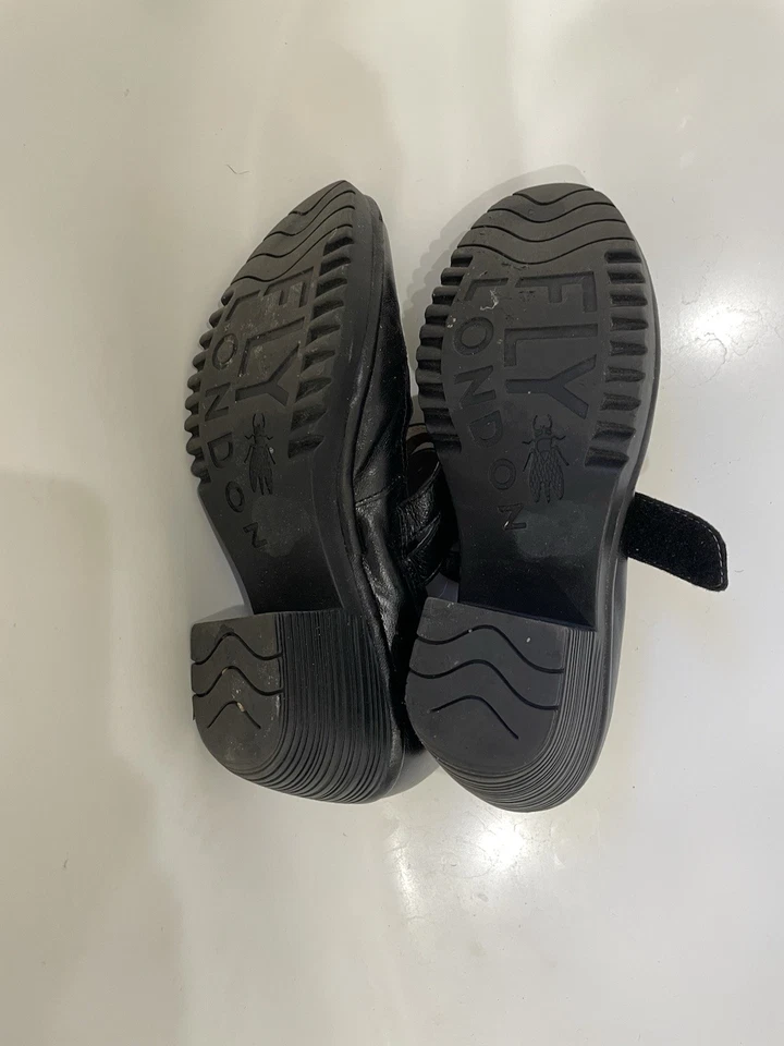 FLY London кожи Мэри Джейн на танкетке - черный ЕС 40 США 9 - 9,5 - Изображение 3 из 4