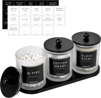 Glas WattestäBchen BehäLter, Schminktisch Badezimmer Organizer Set