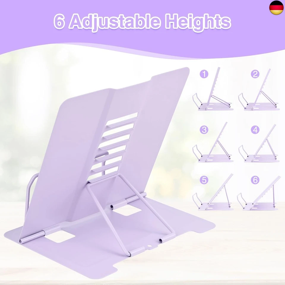 WuGU Buchständer Metall, verstellbarer Faltbarer Buchständer kinder, M - Bild 4 von 4