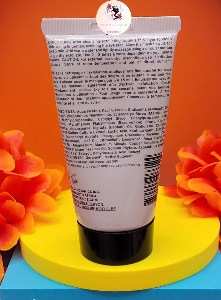 African Botanics Mineral Cleansing Mask 1.7 oz/50 ml Purifying Clay Masque NEW - Image 2 of 4