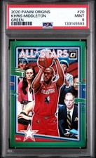 2020 Panini Donruss Optic Khris Middleton All Stars Green Prizm /5 PSA 9 Bucks
