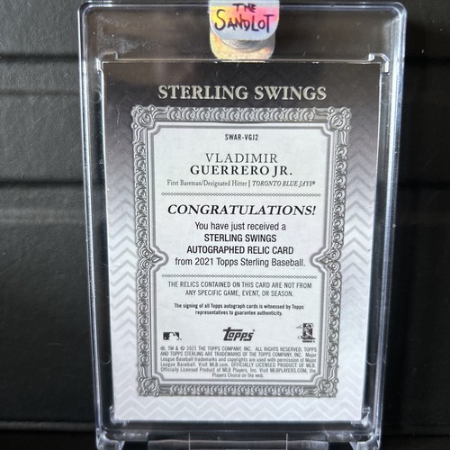 2021 TOPPS STERLING V. GUERRERO JR. SWINGS AUTO RELICS #VGJ2 - Picture 2 of 2