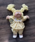Cabbage Patch Kids Girl Pigtails blue Eyes Yellow Dress. Rare VINTAGE 1978 1982