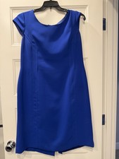 Tahari Arthur S. Levine Essentials Women’s 16 Royal Blue Sheath Dress Cap Sleeve
