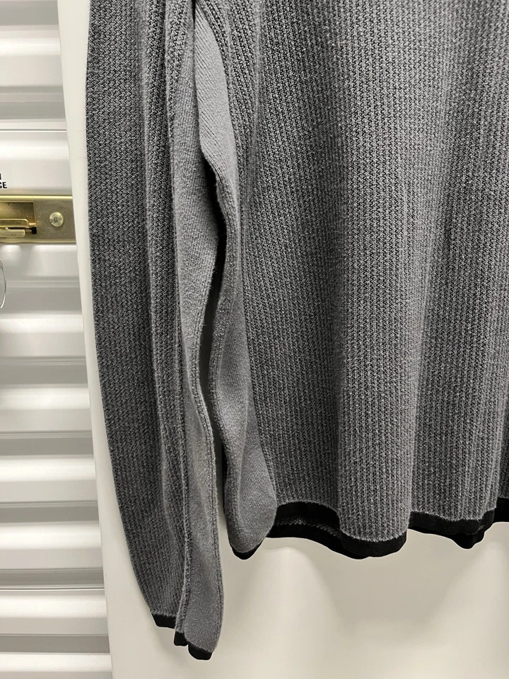 Rag & Bone Crewneck Mens Large Cotton Casual Pullover Grey/Black - Image 2 of 4