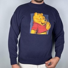 1990s Vintage Winnie The Pooh Sweatshirt Mens M Blue