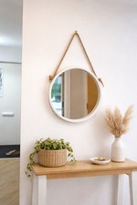 White Round Mirror 40cm diagonal