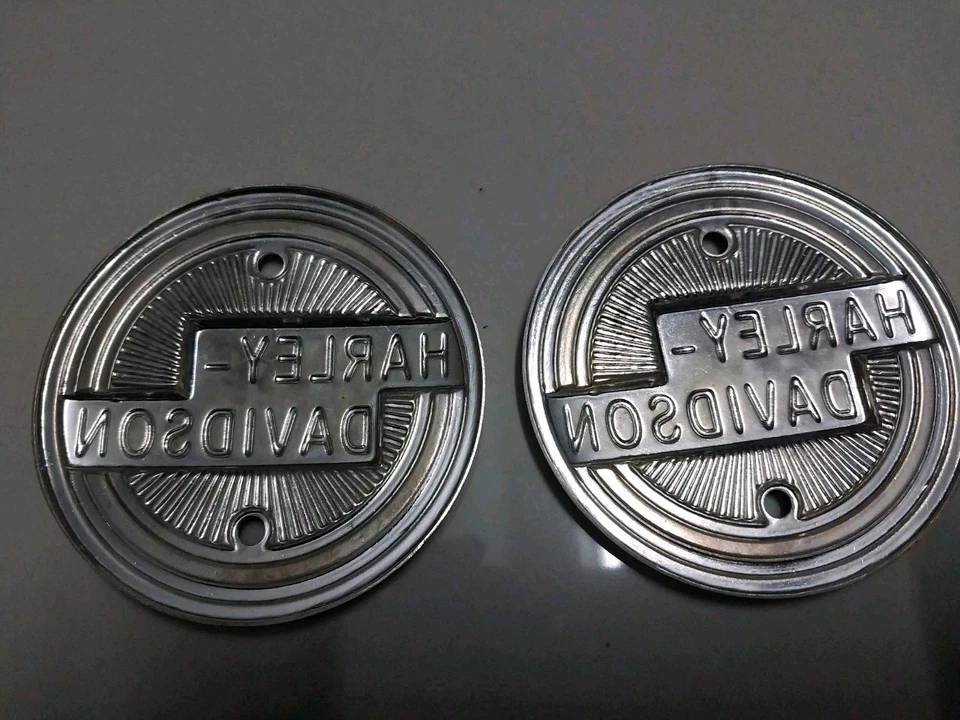 Insignia emblema tanque de gasolina apta para Harley Davidson Panhead 1957 par 2 piezas Foto 4 de 4