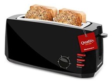 ECT4829B 4-Slice Long Slot Toaster, Extra-Wide Slots  6 Toast Settings, Black