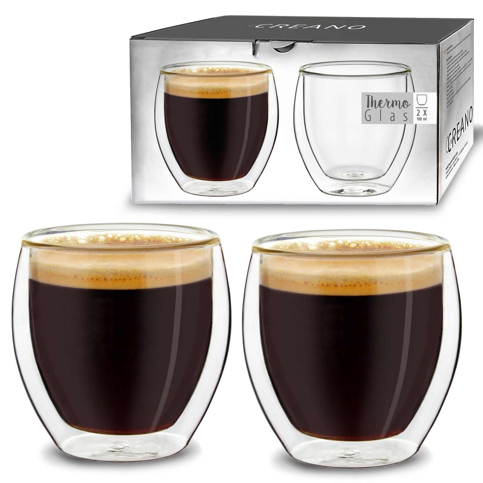 Verre double paroi espresso en borosilicate pur et robuste