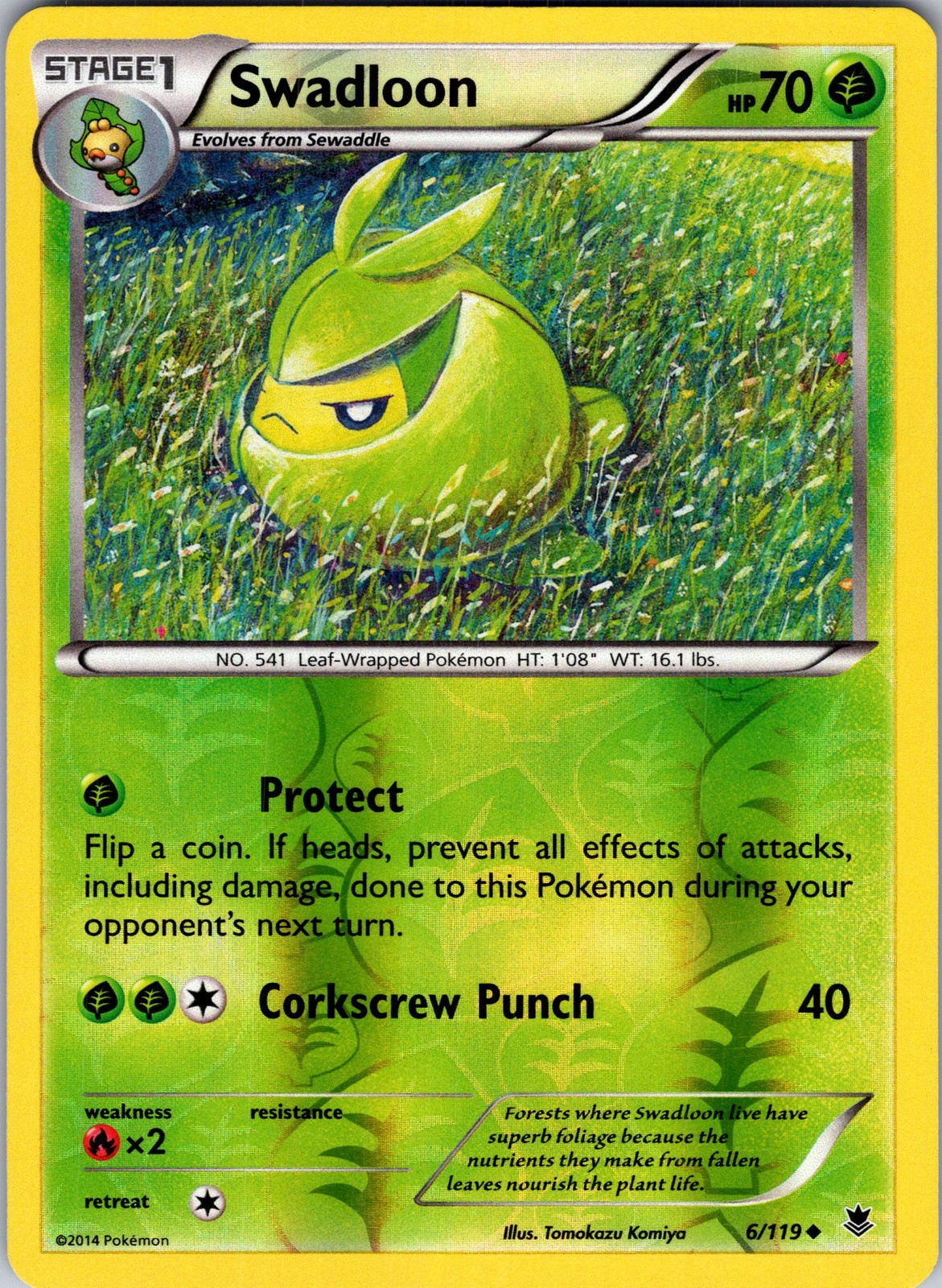 Swadloon 6/119 XY - Phantom Forces Pokemon TCG LP