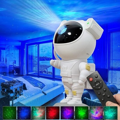 Astronaut Galaxy Star Projector LED Night Light, Remote Control, USB, White