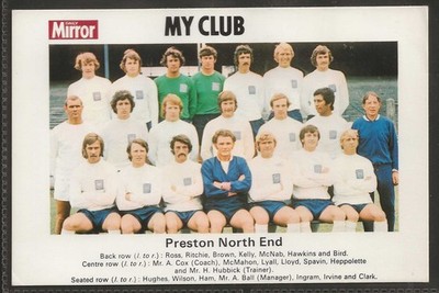 DAILY MIRROR - MY CLUB FOOTBALL 1971 (POSTKARTENGRÖSSE P96) - #67 - PRESTON NORTH END