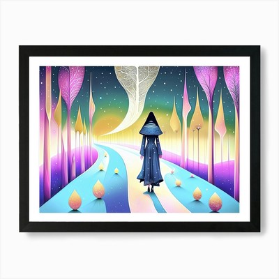 Endless Road - Abstrakter Kunstdruck Gerahmt Wandbild Poster Leinwanddruck Bild