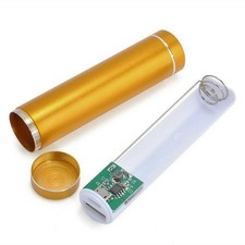 DC 5V Gold Alloy USB Power Bank Case Charger Box For 18650 Flat Top Battery aa