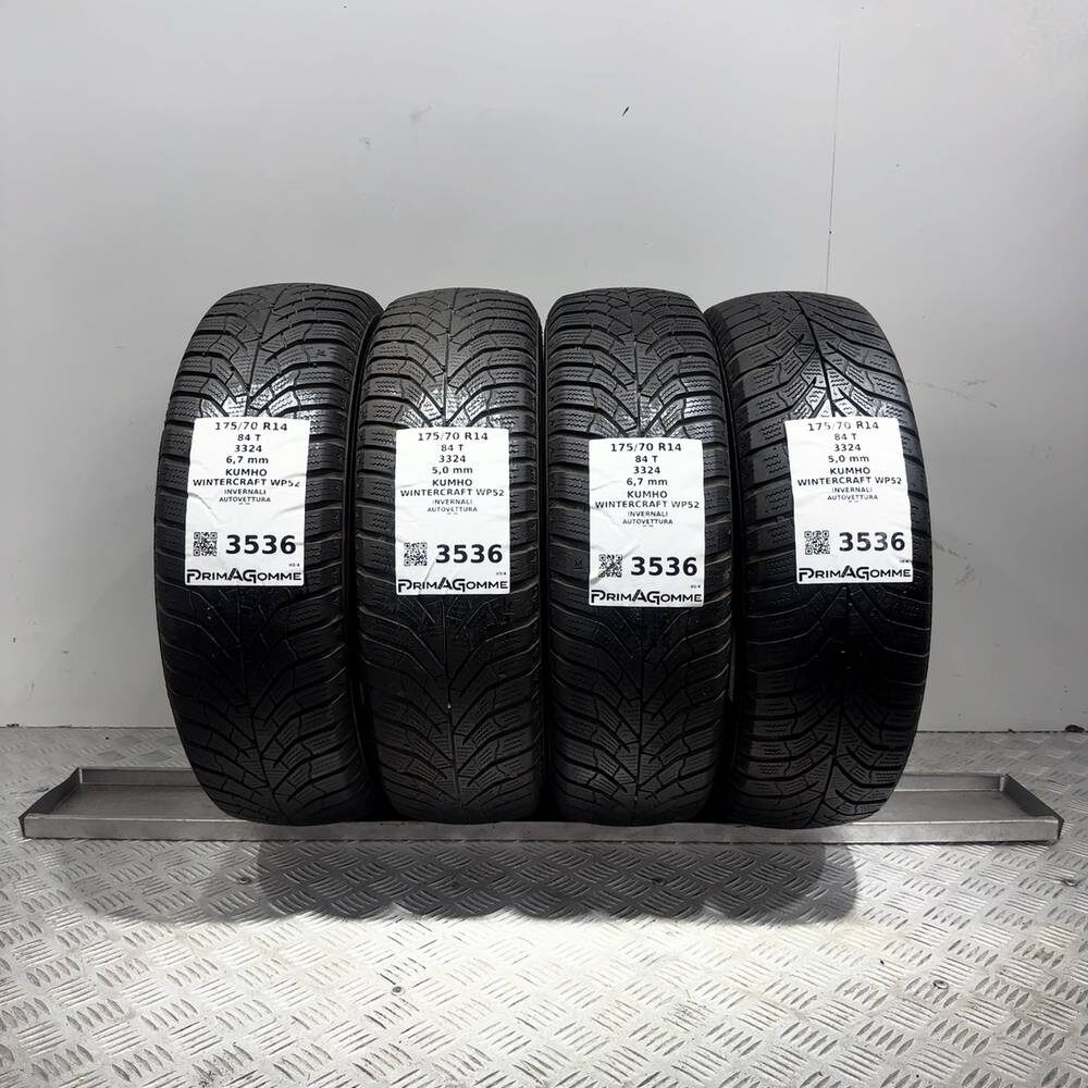 Gomme Usate 175 70 R14 84T Kumho Wintercraft WP52 71% Invernali