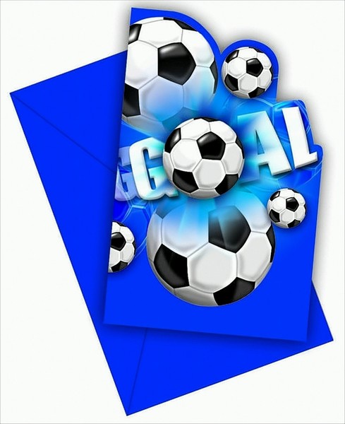 GW5201 FußBall Gestanzte Einladungskarten Mit Umschlag Neu & Ovp-image