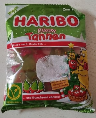 Haribo Riesen Tannen Fruchtgummi Weihnachten Veggie 200 g Erdbeergeschmack