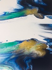 Fluid Painting auf Leinwand „verwischt“ 30x40, handgemaltes Unikat Acryl Pouring