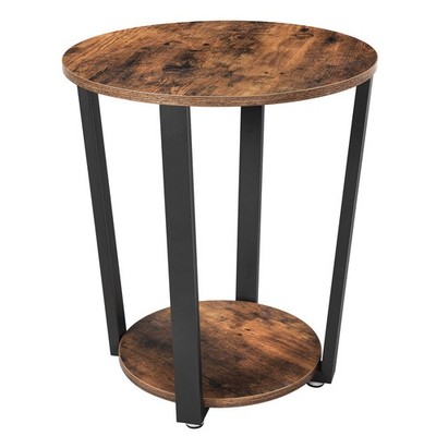 VASAGLE Beistelltisch runder Tisch mit Stahlgestell für Wohnzimmer Schlafzimmer Easy...