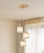 Modern Pedant Light Chandelier Gold 3 Bulb Hanging Lounge Hallway Lights HAUSPRO