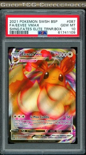 PSA 10 ⭐️ Pokemon Eevee VMAX ETB Promo SWSH087 087 Blast Star Shining Fates