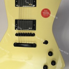 Solid Body Electric Guitar Cream Yellow Stainless Rounded Frets HH Pickups