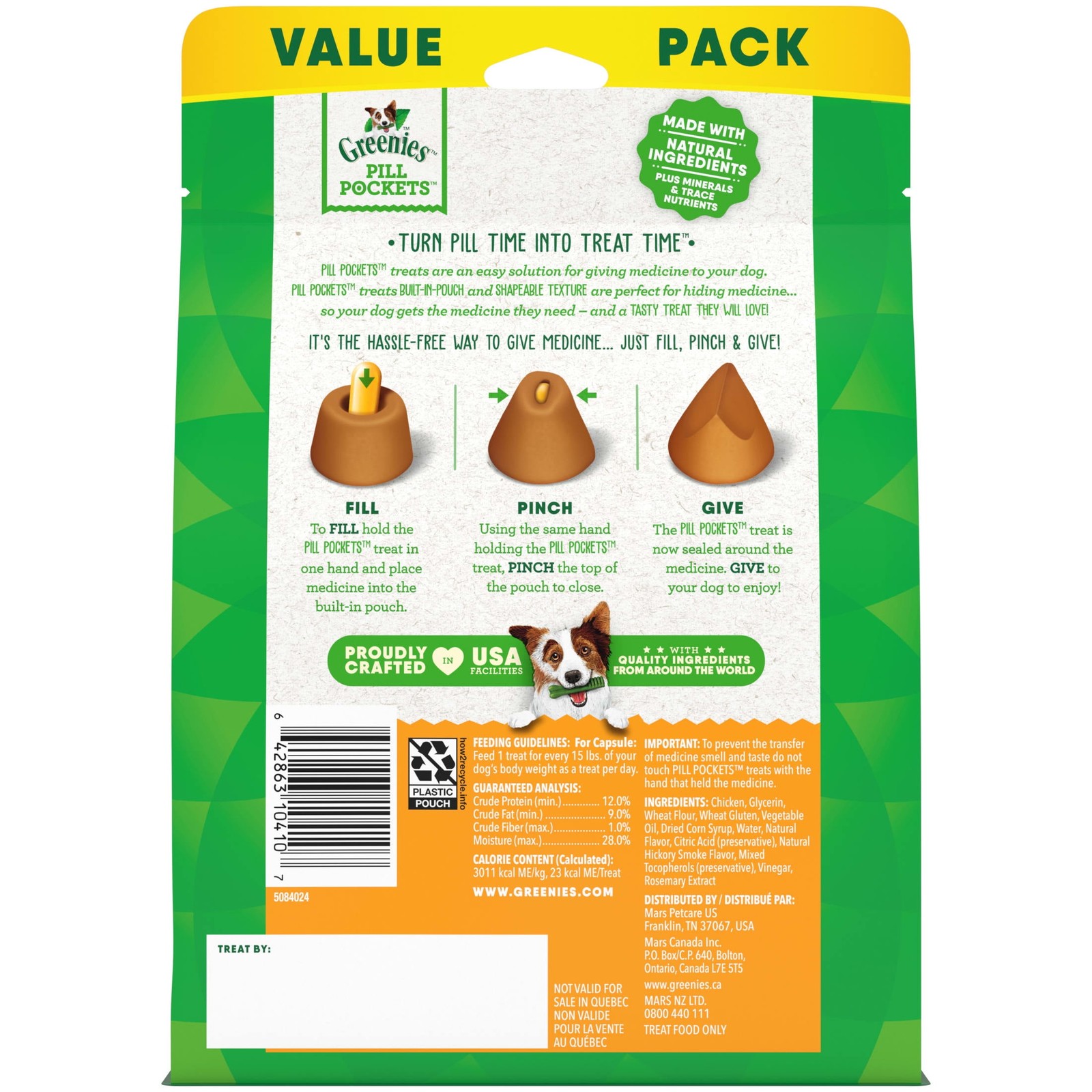 Greenies Chicken Flavor Large Pill Pockets for Dogs 7.9 oz 30 Count