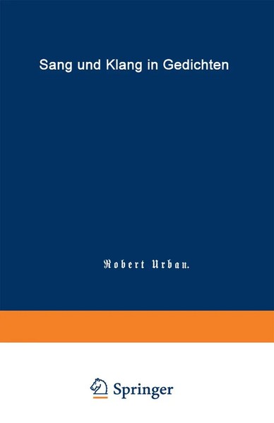 Robert Urban | Sang Und Klang In Gedichten | Taschenbuch | Deutsch | Xiii-image