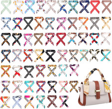 60pcs Satin Purse Scarves Handbag Handle Ribbon Headband Neckerchief Multicolor