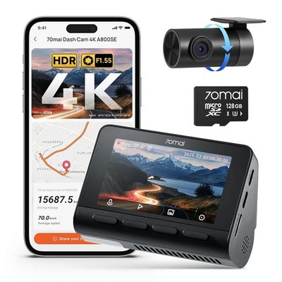 70mai A800SE Dual Dashcam 4K HDR 12V 1080