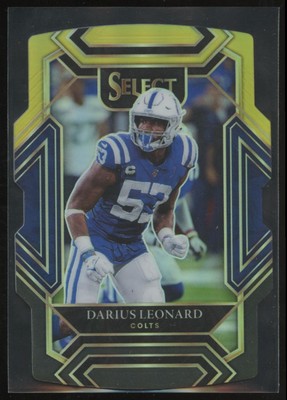 2021 Panini Select Yellow Black Club Level Die Cut Darius Leonard Indianapolis