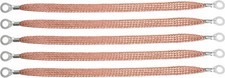 11.8-inches Braided Ground Strap Automotive Heavy Duty Copper 5pcs 11.8"