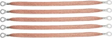 11.8-inches Braided Ground Strap Automotive Heavy Duty Copper 5pcs 11.8" 