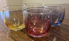VTG Roly Poly Iridescent Juice Cocktail Glasses x4 Federal Glass Company 3 1/4”